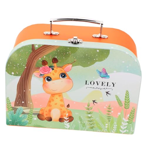 UTHCLO Maletín Infantil de Cartón para Papelería y Juguetes Caja de Almacenaje Portátil Diseño Resistente y Decorativo para Organizar Regalos Pequeños y Artículos Escolares
