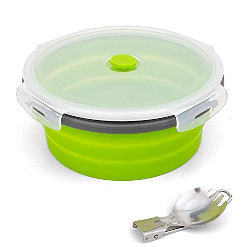 Ewrap 1200ML Round Collapsible Camping Bowl, Portable Silicone...