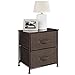 mDesign Small Storage Dresser End/Side Table Night Stand with 2 Removable Fabric Drawers - Organizer for Bedroom, Living Room, Closet - Hold Clothes, Linens, Accessories, Lido Collection, Dark Brown