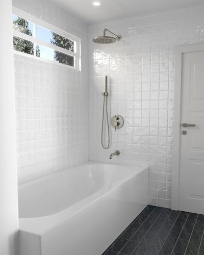 Image of Lava Odoro Modern Rain Bathtub and Shower Faucet Set, SF104-BN-T