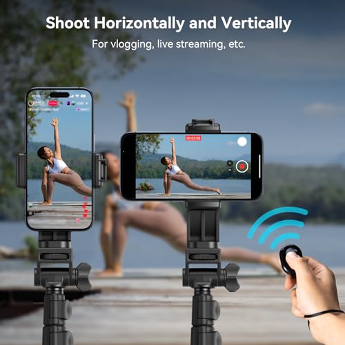 Image of SmallRig Phone Tripod with Remote, 67 inch Reverse-Folding Camera Tripod Stand