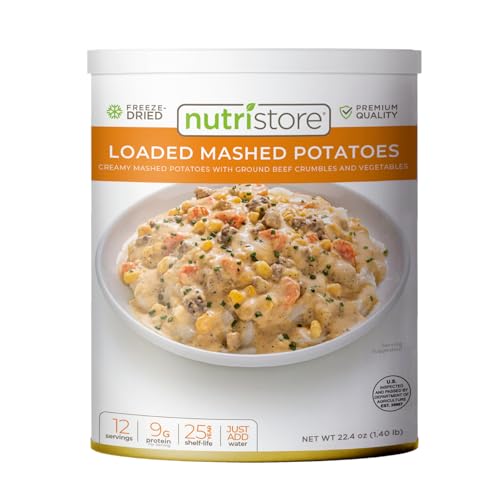 Nutristore Freeze-Dried Loaded Mashed Potatoes | Emergency Survival Bulk Food Storage Meal | Perfect for Everyday Quick Meals and Long-Term Storage | 25 Year Shelf Life | USDA Inspected (1-Pack)