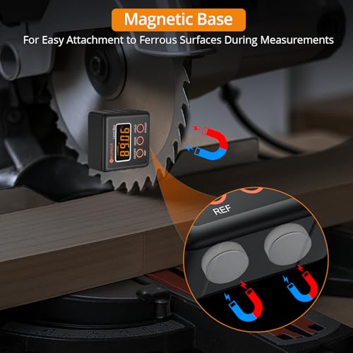 Image of Neoteck Digital Angle Finder Digital Angle Gauge with LCD Backlight Protractor IP54 Waterproof Inclinometer Level Box for Bevel Angle of Miter Saw Automobile Test and Repair and Woodworking - Black
