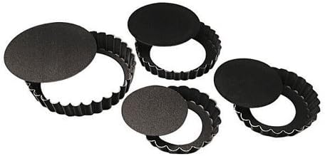 Paderno World Cuisine Fluted Tart Pan w/Removable Base, Non-Stick, Dia 4 3/4" x H 3/4"