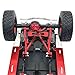 DAIHAOUU Used for WPL 1/16 C64 RC Car Parts Metal Upgrade Front and Rear Axle Foot Pedal Rod Suspension Frame Rudder Base Set(Red)
