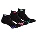 adidas Women's Cushioned Low Cut Socks (3 Pack), Black/Light Flash Purple/Green Glow/Bold Pink, One Size