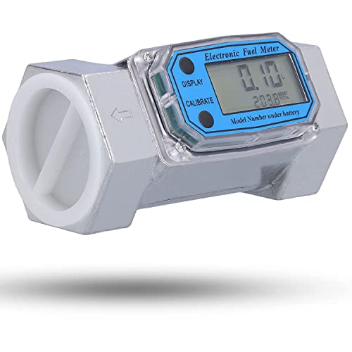 Medidor de Flujo de Turbina con Pantalla LCD Digital Medidor de Flujo de Aceite de Gas de Agua Líquida de de Turbina Electrónica 2in 2.3V‑3.3V LLW‑50 para Diésel, Queroseno,...