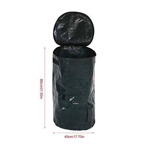 Lawn Garden Bags,Collapsible Compost Bag Reusable Yard Waste Bag Reusable Yard Waste Bag for Leaf Trash Containers Plant Clippings Bag(35 * 60) - Image 2