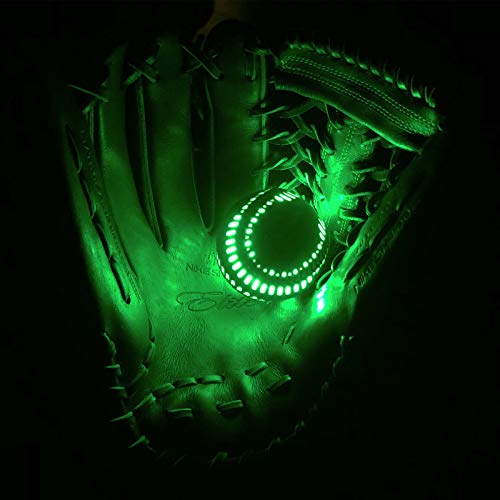 Spark Catch - The World's First LED Light Up Baseball (Green) with The Same Weight, Size, and Genuine Leather Skin As MLB Baseball. The Most Ideal Solution for Playing Catch at Night.