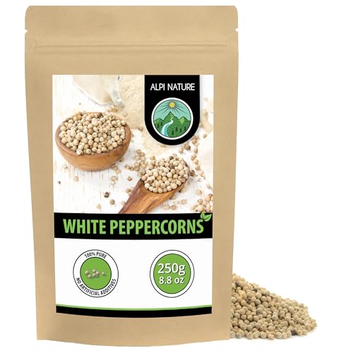 Alpi Nature White Pepper 250g 8.8 oz Whole Peppercorns White Peppercorns Whole for Cooking