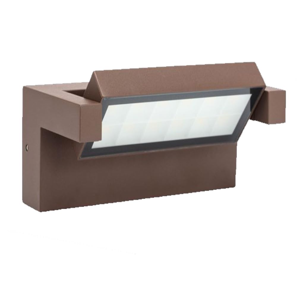 Vetrineinrete® Applique da parete per esterno 21 watt tecnologia cct 3 tonalità di luce lampada da muro inclinabile a led IP65 (Rosso Ruggine)