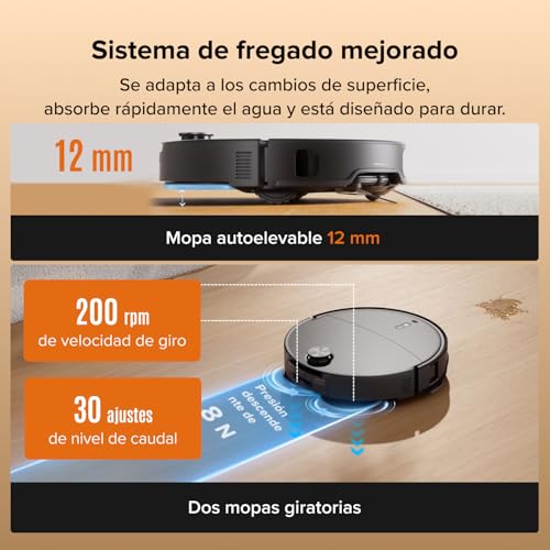Miniatura 7 de roborock Qrevo Edge 2 Robot Aspirador Succión Extrema de 25000 Pa, Negro