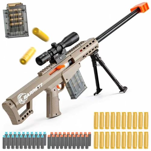 Toy Sniper Rifle Soft Bullet Toy Gun Shell ejecting Foam Blaster Guns Realistic Fake Prop Dart Backyard Outdoor Shooting Game for Boys Teen Adult