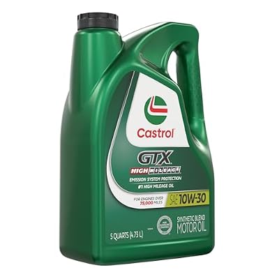 Castrol GTX High Mileage 10W-30 Synthetic Blend Motor Oil, 5 Quarts