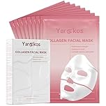 Yargkos 8 Pcs Collagen Facial Mask, Real Deep Hydrogel Face Sheet Mask Skincare, Moisturizing Hydrating Jelly Gel Mask, Elasticity Improvement, Pore Minimizing, Self Care Gifts for Women