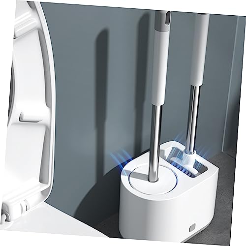 Brosse WC murale blanche support ventilé anti-goutte manche acier inoxydable