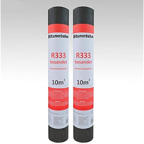 Isolbau Dachpappe R333 besandet - Bitumenbahn mit Rohfilzeinlage zur Dachabdichtung - 20 m² (2 Rollen) Cover