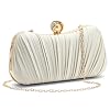 RNIEGA Small Clutch Purses for Women Evening Bag Pleated Satins Clutch Purse Luxury Handbags for Wedding Party