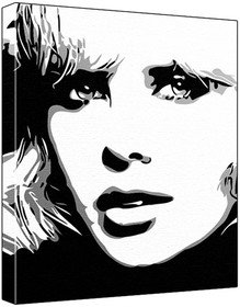 Charlize Theron (100% Original Painting. Not A Print ) Acrylic Paint On Deep Framed Canvas (60 x 50 x 1.8 cm) 3-Colour Black/Grey/White-image-4