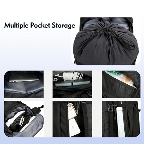 Mochila de senderismo 75L ligera y resistente al agua miniatura 4