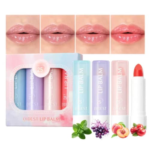 Image of Prreal 4PCS Sunscreen Lip Balm SPF 25, Lip Balm Sun Protection