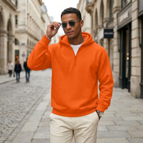 Zip Up Hoodies for Men 1/4 Zip Classic Big and Tall Fleece Fall Sweatshirt - image 4
