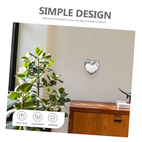 Adorno colgante en forma de corazón para fiestas, bodas y pubs: espejo disco para KTV y hogar que crea un ambiente alegre miniatura 7