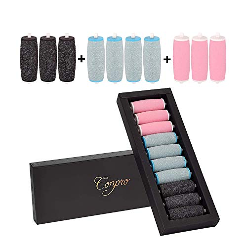 LIUMY 10PCS Rouleaux Pedicure Pied Electrique Scholl Velvet Smooth, Pierre Ponce Pied pour Scholl Rapeuse Electrique, Rape Pieds Scholl, Rapeuse Pied Electrique [3 Types de Rugosité]