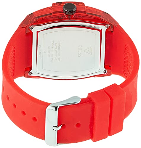Guess Men's Polycarbonate Quartz Watch With Silicone Strap, Red, 24 (Model: Gw0203G5) #TOP1