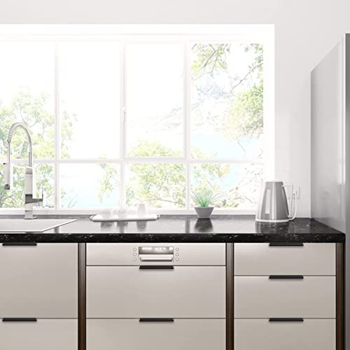 Image of Rergy 10 Pack 5 inch Cabinet Pulls Brushed Nickel Finger Pulls for Cabinets | Aluminum Alloy Silvery Edge Pulls Modern Cabinet Handles for Kitchen, Cupboard, Drawers, Dressers, Screws Included