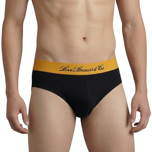 Image of Levi's Cotton Elite Brief | Premium Men's Brief Underwear | 4-Way Stretch | Outer Elastic Waistband | Double-Layered Pouch | Style 073 | Pack of 1