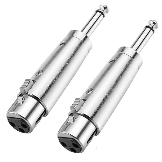 Female XLR to 1/4-Inch (6.35mm) Mono Male Adapter (2 Pieces)
