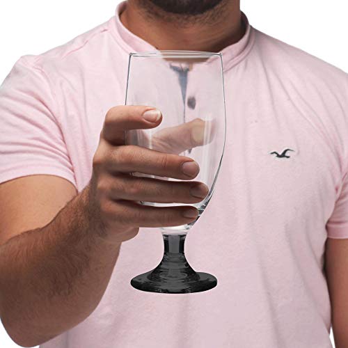 Discount Promos Large Water Goblet Glasses By Toscana, 20 Oz Set Of 10, Iced Tea Stemmed Footed Glass Glassware, Black #TOP6