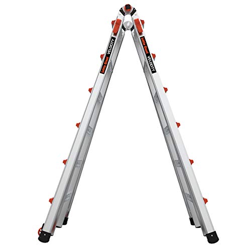 Little Giant Ladders, Velocity with Wheels, M26, 26 Ft, Multi-Position Ladder, Aluminum, Type 1A, 300 lbs weight rating, (15426-001)