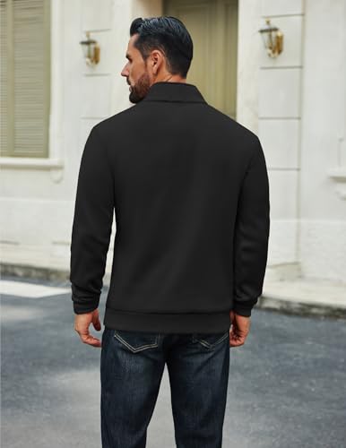 COOFANDY Men Quarter Zip Up Pullover Lightweight Mock Neck Sweatshirt Casual Active Long Sleeve Polo Shirt4