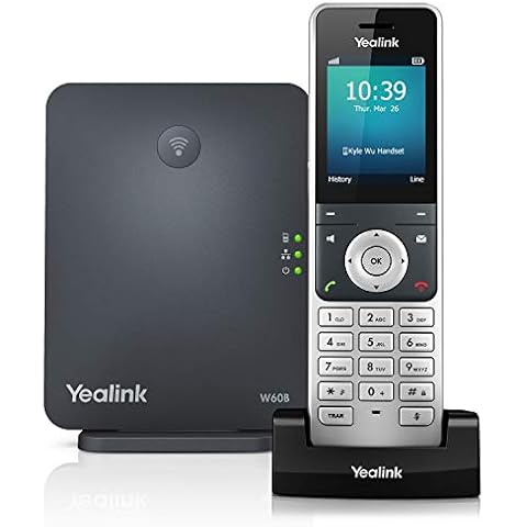 Yealink W60P IP DECT Bundle Package (Includes 1 x W56H Handset & 1 x W60B Base Station) - Silver / Black Cover