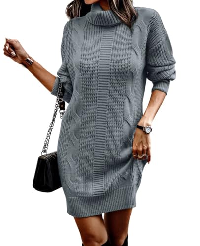 Rayson Vestito Maglia Invernale Donna Manica Lunga Collo Alt...