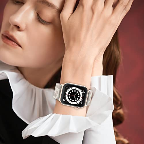 Image of Delidigi Stretchy Bands Compatible for Apple Watch Band Women 40mm 38mm 41mm 42mm 44mm 45mm 46mm 49mm, Nylon Braided Straps for iWatch Series 11 10 9 8 7 6 SE 5 4 3 Ultra 3 2 1