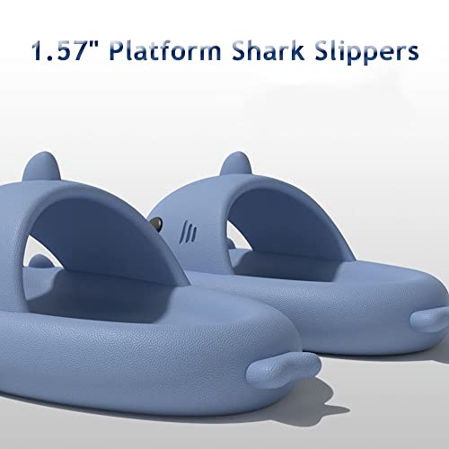 Zureto Shark Slides for Women Men, Cloud Slippers Summer Open Toe Sandals Anti-Slip Beach Pool Shower Shoes4