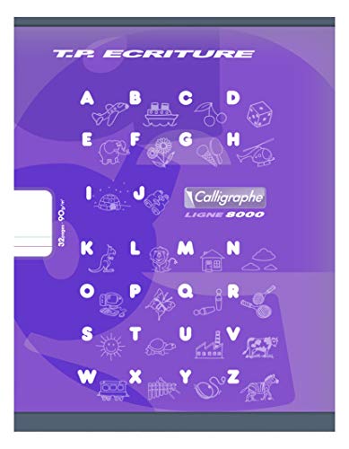 Calligraphe 108503C Un Cahier de Travaux Pratiques Violet (une Marque de Clairefontaine) - 17x22cm - 32 Pages Double Ligne 5 mm et Unies Blanches - Papier Blanc 90g - Couverture Carte Offset