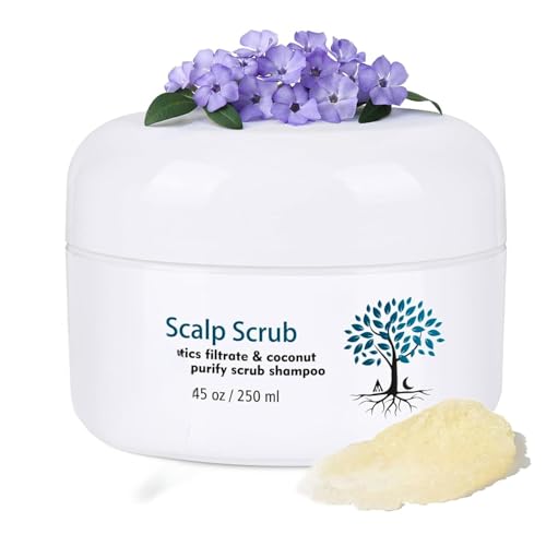 Scalp Scrub with Scalp Scrubber, Dry itchy Scalp & Dandruff Treatment, Scalp Exfoliator, Deep Cleans, Gentle Formula , 8.45 oz