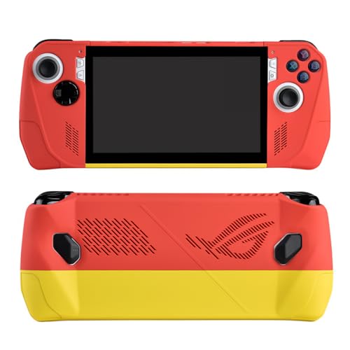 Funda protectora para consola de juegos Asus ROG ALLY, funda protectora con pintura en aerosol para superficie y color de contraste (rojo y amarillo)