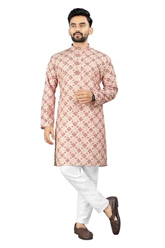 Image of Trustous Kurta Pyjamas set for Mens | Pyjamas with kurta PRINTED and classis look |KURTA Pyjamas SET