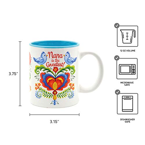 Essence Of Europe Gifts E.h.g Nana Is The Greatest Grandma Gift Idea Birds Design Ceramic Coffee Mug By E.h.g | 12 Oz #TOP2