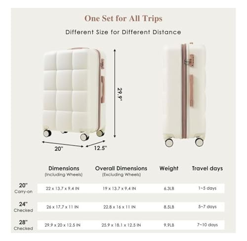 Luggage Sets 4 Piece, Expandable Suitcase with USB Port, Spinner Wheels - 20/24/28 inch Hard Shell Luggage with Travel Bag & Cup Holder, Beige2
