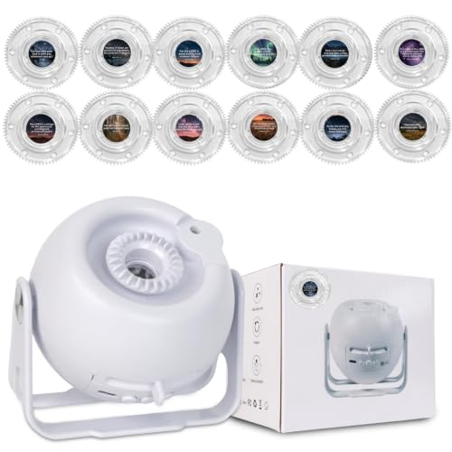 XYSMZS Bible Verses Galaxy Projector Night Light 360 Rotation12 Interchangeable Christian Discs HD Wall Ceiling Projection for Kids Bedroom Prayer Gift