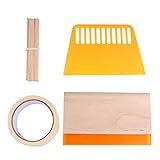 Exceart 20-teiliges Siebdruck-Set, Siebdruck, Starter-Kit, DIY, Seidensieb, Holzrahmen, Rakel, transparente Folie und Maskenband, Druckwerkzeug