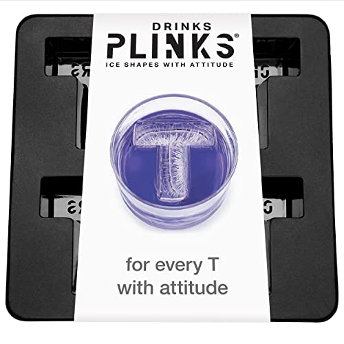 Monogram Letter T Ice Cube Molds. DRINKSPLINKS Large Initial Silicone Tray.