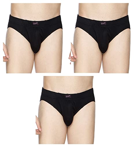 Image of Semantic Men's Solid Cotton Brief Underwear - Pack of 3