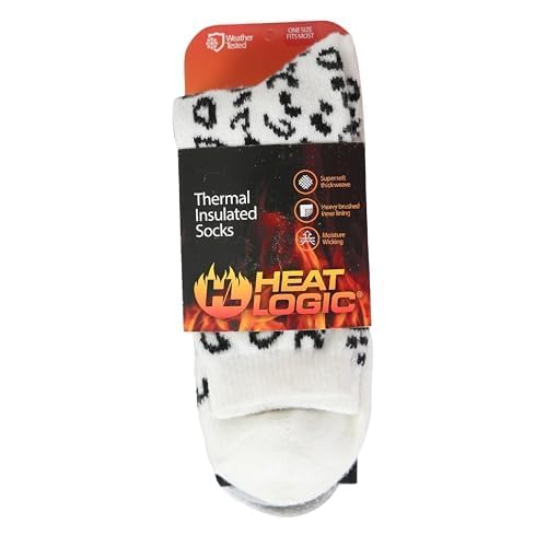 Image of Heat Logic Women's Thermal Socks, Hiking Warm Winter Thick Thermal Crew, Cozy, Cabin & Boot Socks, With & Without Grippers
